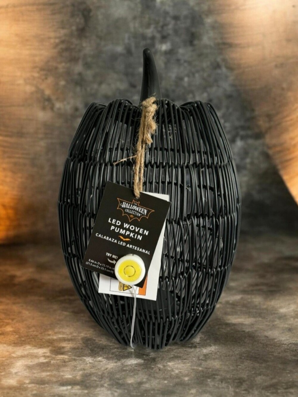 Woven Pumpkin with LED Lights with Timer